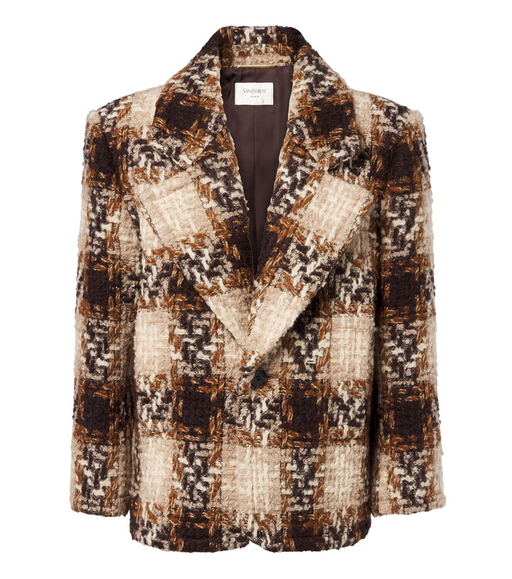 Photo: Saint Laurent Wool and mohair-blend tweed blazer