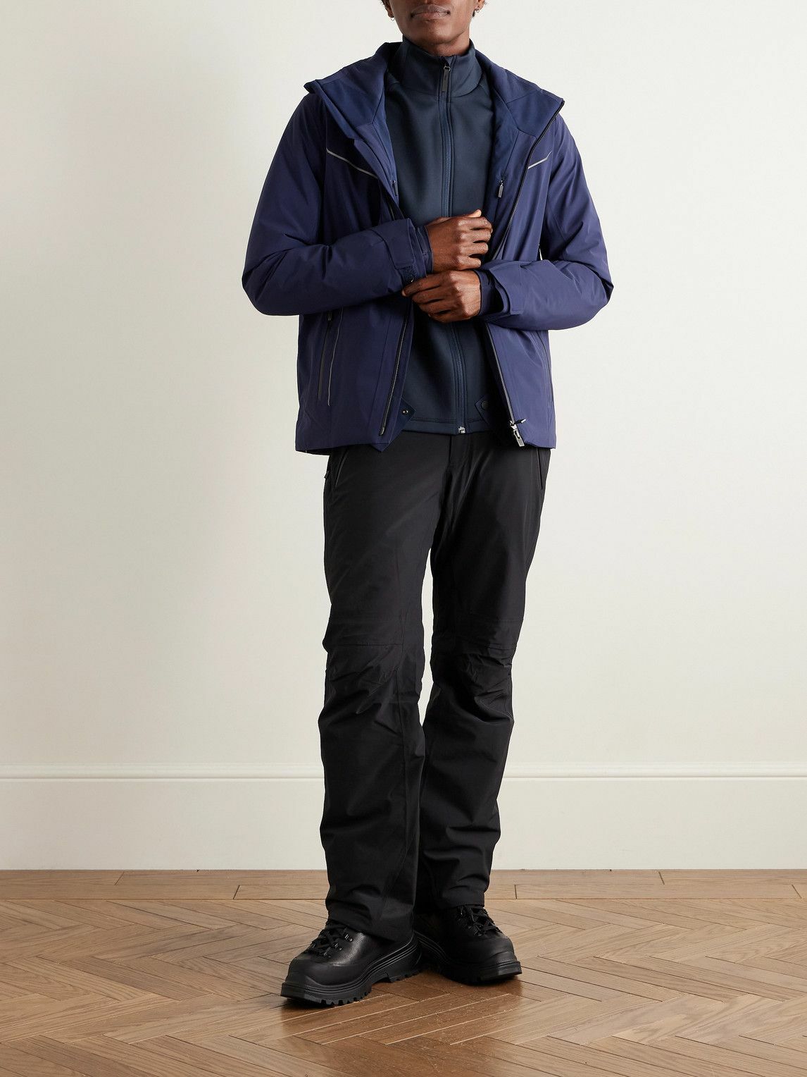 Aztech Mountain - Ajax Slim-Fit Stretch-Jersey Zip-Up Ski Mid-Layer - Blue
