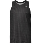 Nike Running - Miler Checked Dri-FIT Mesh Tank Top - Black