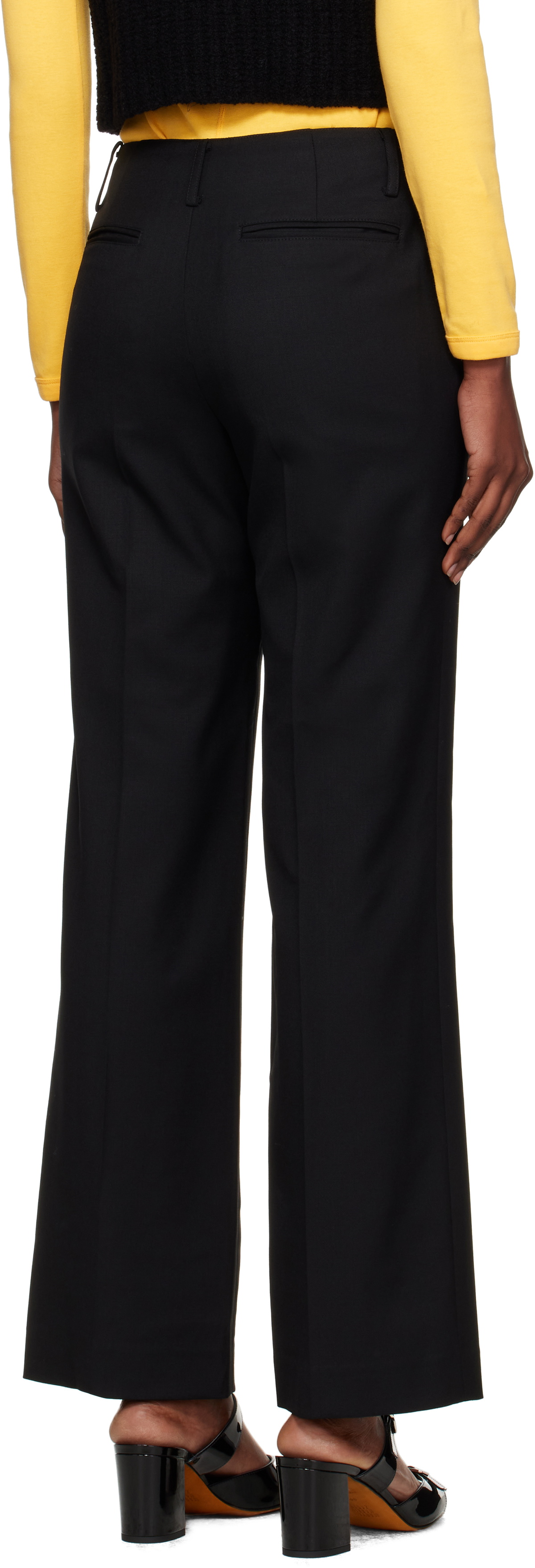 Nothing Written Black Low-Rise Tailored Wool Trousers