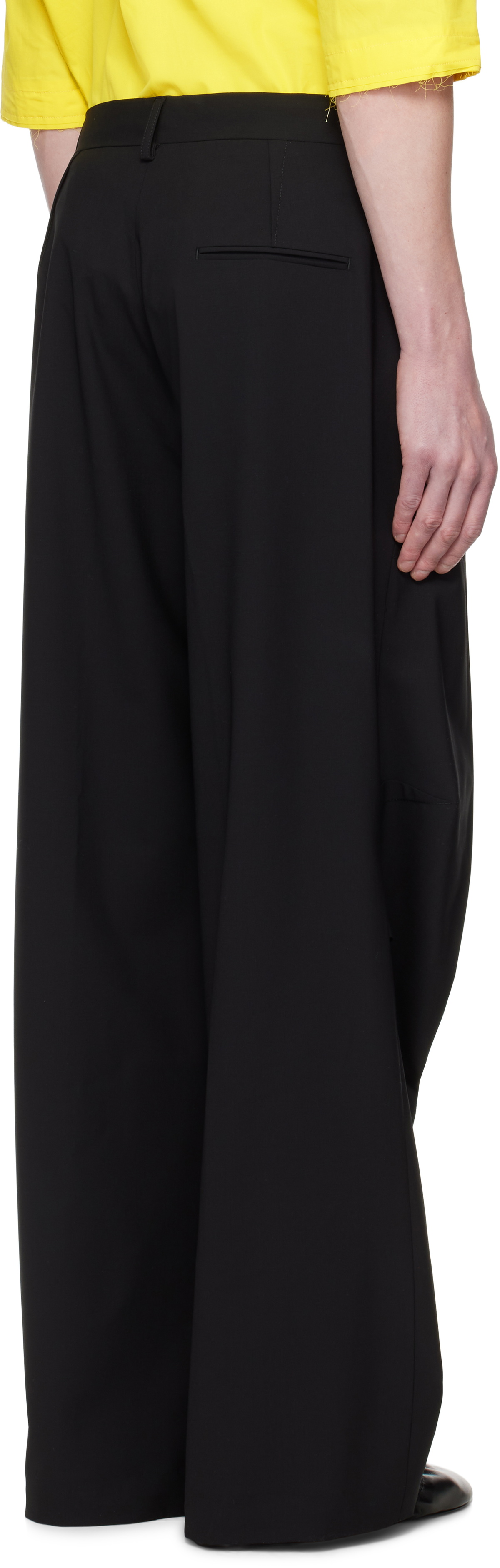 ALAINPAUL Black Knee Tailored Trousers