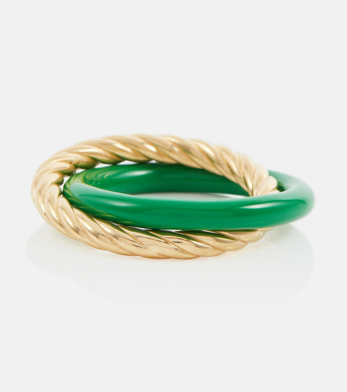 Bottega Veneta - Essentials 18kt gold-plated silver and malachite