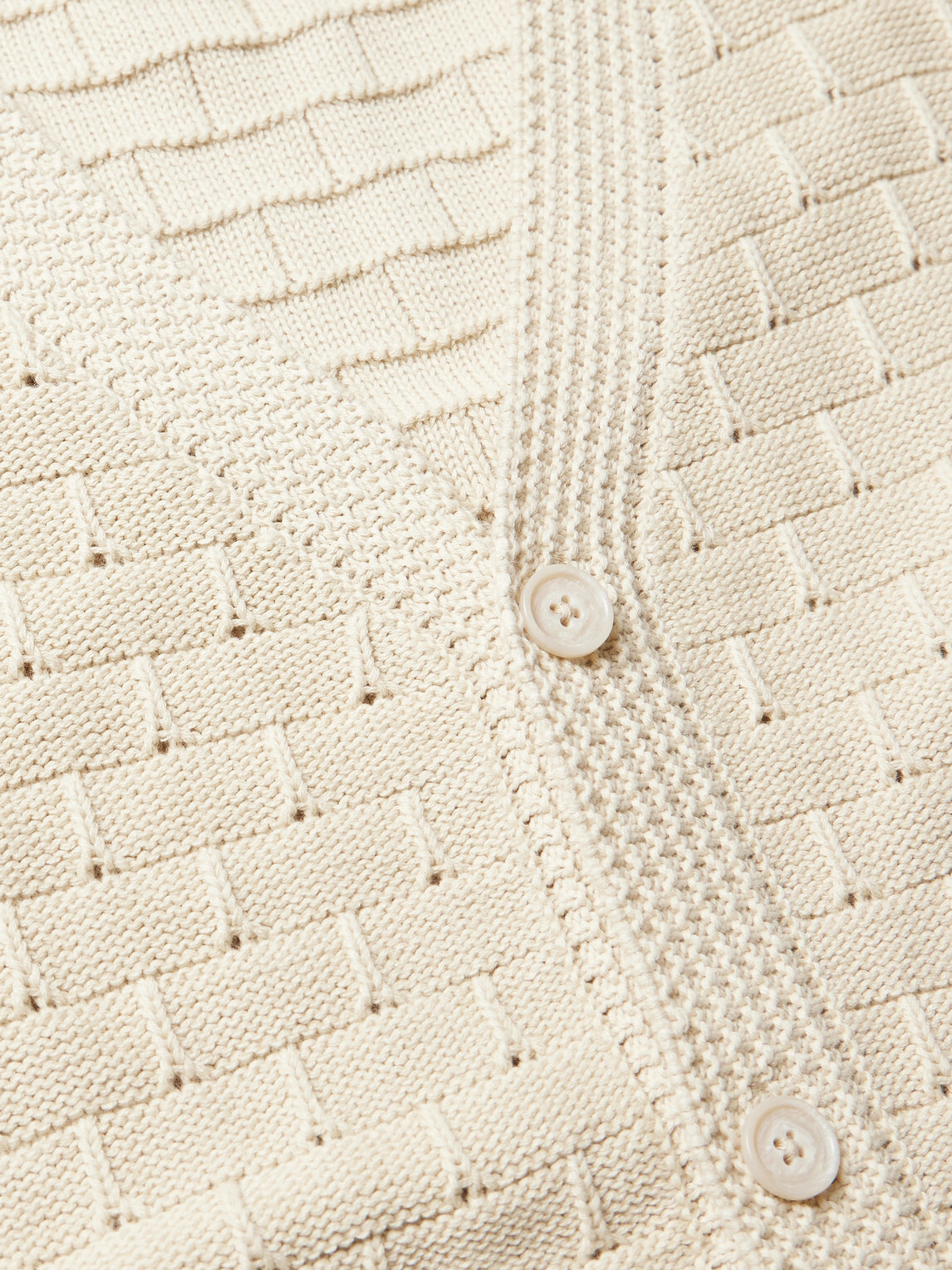 NN07 - Reece 6600 Pointelle-Knit Organic Cotton Vest - Neutrals