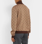 Gucci - Logo-Jacquard Wool and Cotton-Blend Track Jacket - Camel