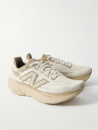 New Balance - 1080 Leather-Trimmed Mesh Running Sneakers - Neutrals