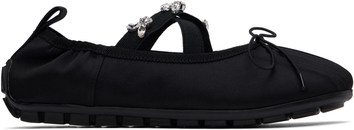 Photo: Simone Rocha Black Embellished Grip Ballerina Flats