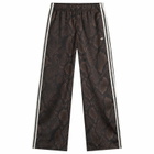 Adidas Women's Satin Wide Leg Track Pant in Earth Strata/Aurora Coffee