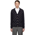 Gucci Blue Interlocking G Stripe Cardigan