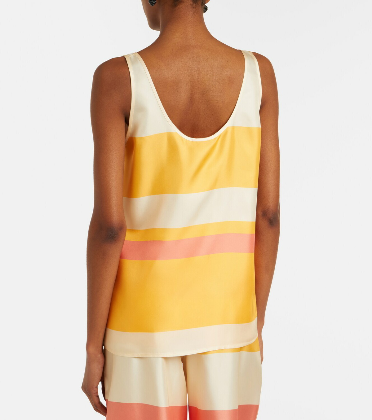 Eres Sorbets striped silk twill top