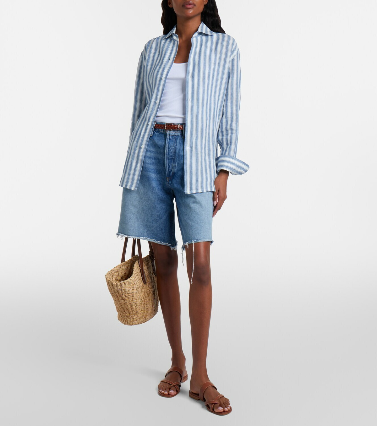 Agolde Indra denim Bermuda shorts