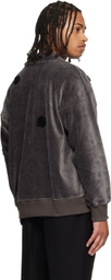 Song for the Mute Gray Corduroy Daisy Quarter Zip Sweatshirt