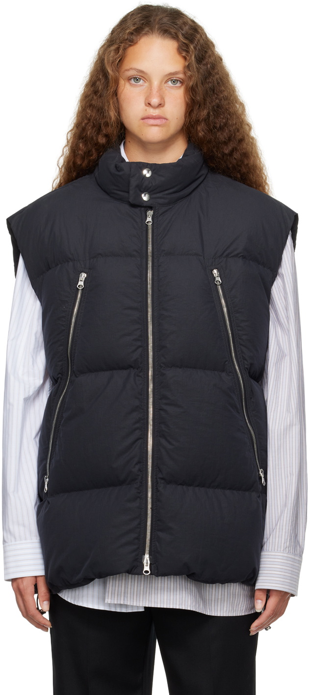 MM6 Maison Margiela Black Quilted Down Vest MM6 Maison Margiela