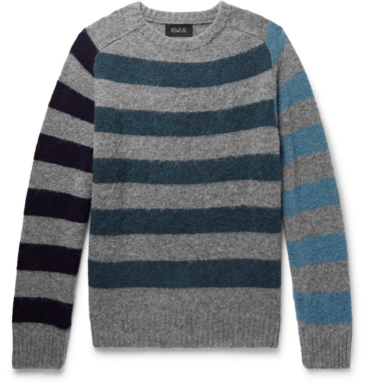 Photo: Howlin' - Acid Journey Striped Wool Sweater - Gray