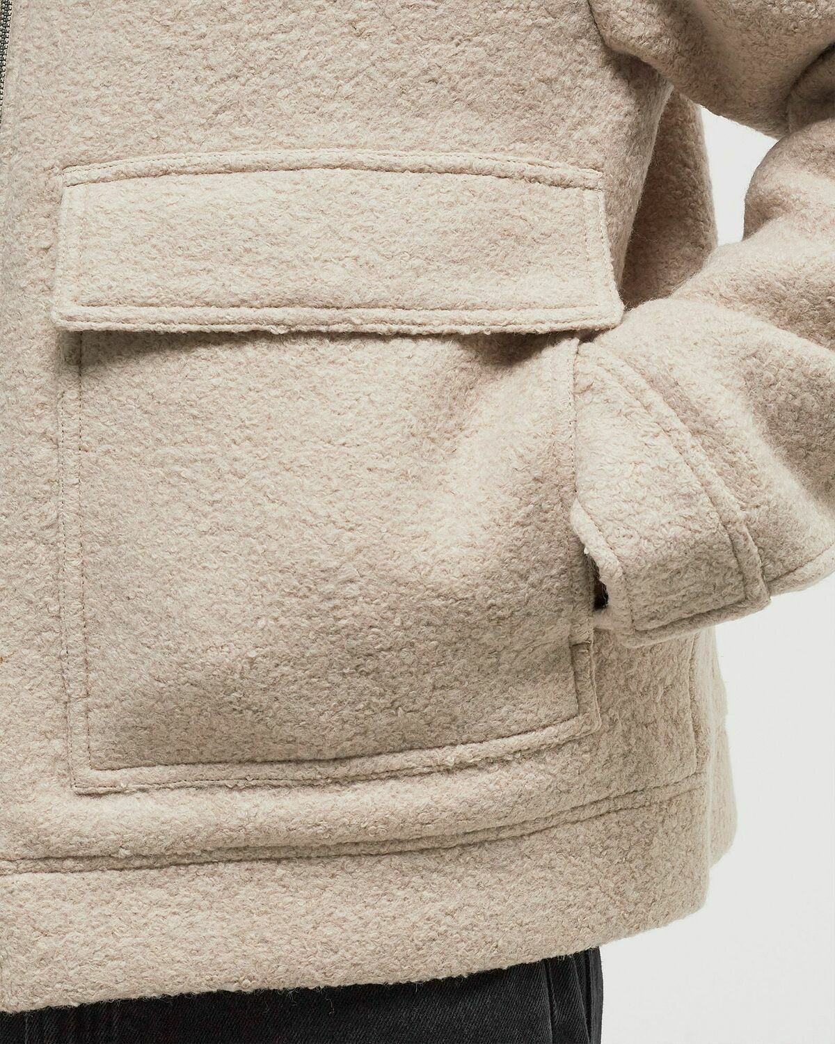 Calvin Klein Jeans TEXTURED WOOL JACKET Beige Mens Bomber Jacket