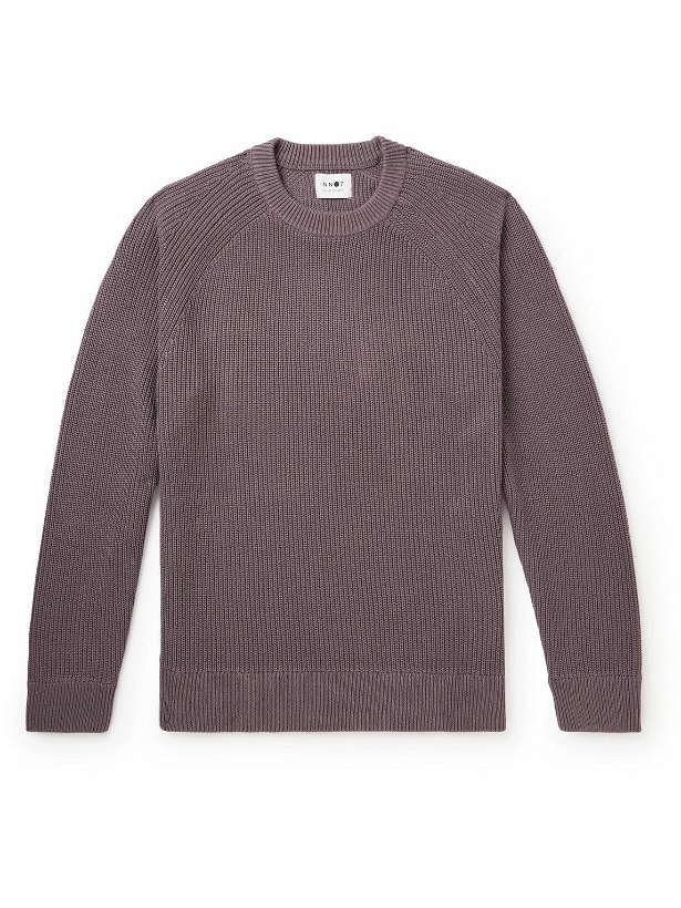 Photo: NN07 - Jacobo 6470 Ribbed Cotton Sweater - Purple