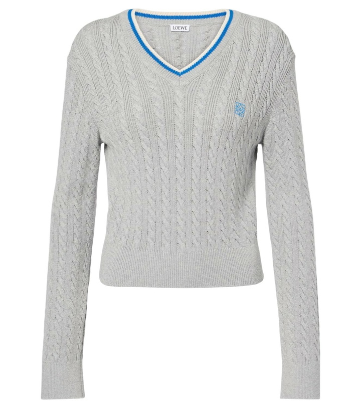 Photo: Loewe Cable-knit cropped cotton sweater
