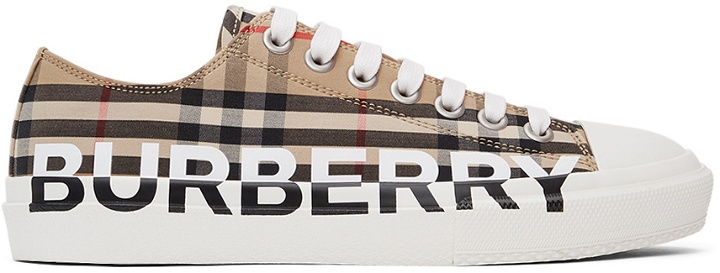 Photo: Burberry Beige Check Logo Larkhall Sneakers