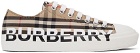 Burberry Beige Check Logo Larkhall Sneakers