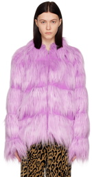 Anna Sui Purple Fab Faux-Fur Coat