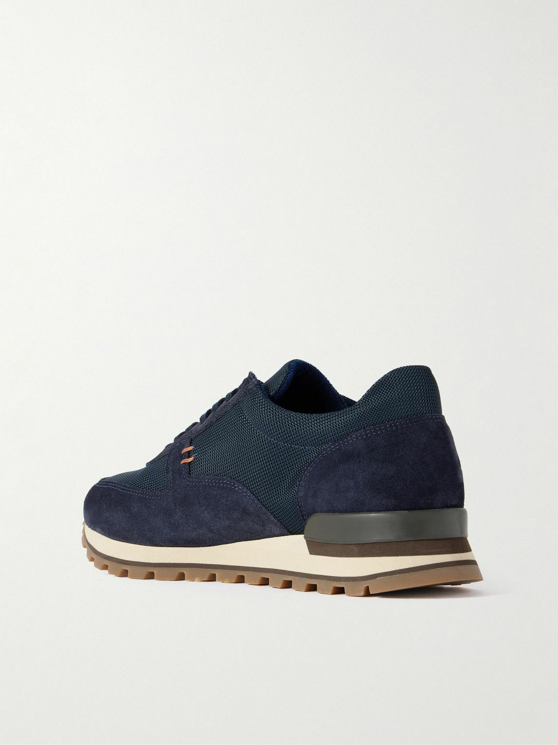 Mr P. - Carlos Suede and Mesh Sneakers - Blue