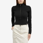 Dickies Women's East Helena Rib Zip Cardigan in Black