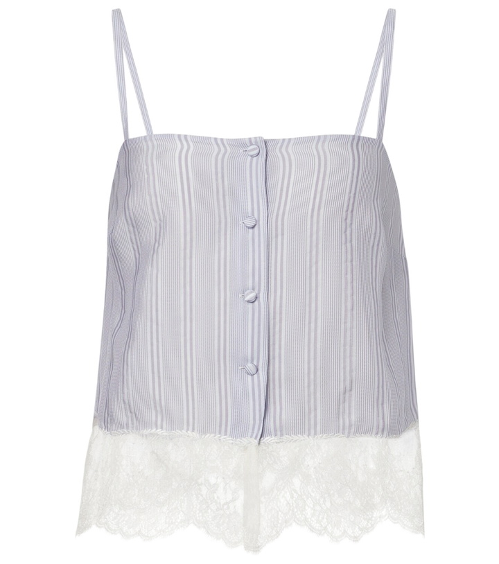 Photo: Frame Lace-trimmed striped silk camisole