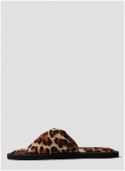 Leopard Print Vegas Slides in Brown