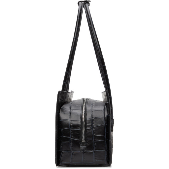 Marge Sherwood Black Croc Medium Boston Bag Marge Sherwood