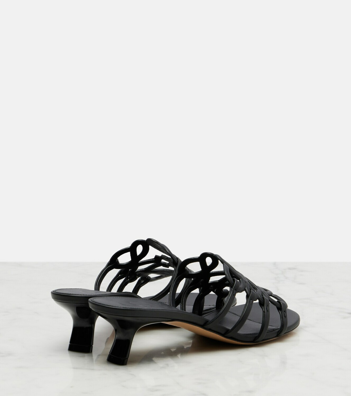 Loewe Petal Anagram leather mules