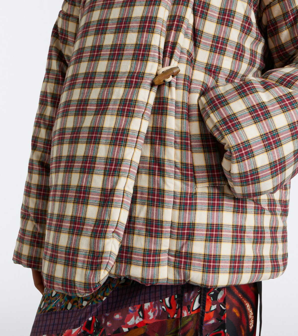 Dries Van Noten Gingham hooded cotton puffer jacket