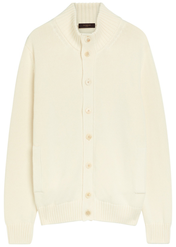 Photo: Slowear Ribbed Cotton-knit Cardigan