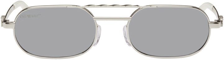 Photo: Off-White Silver Baltimore Sunglasses