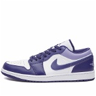 Air Jordan Men's 1 Low Sneakers in Purple/White