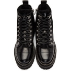 Balmain Black Fur Army Boots