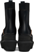 sacai Black Leather Chelsea Boots