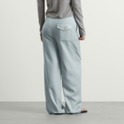 Auralee Women's Wool Herringbone Cargo Pants in Dusty Blue
