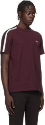 Ferragamo Burgundy Contrasting Stripe T-shirt