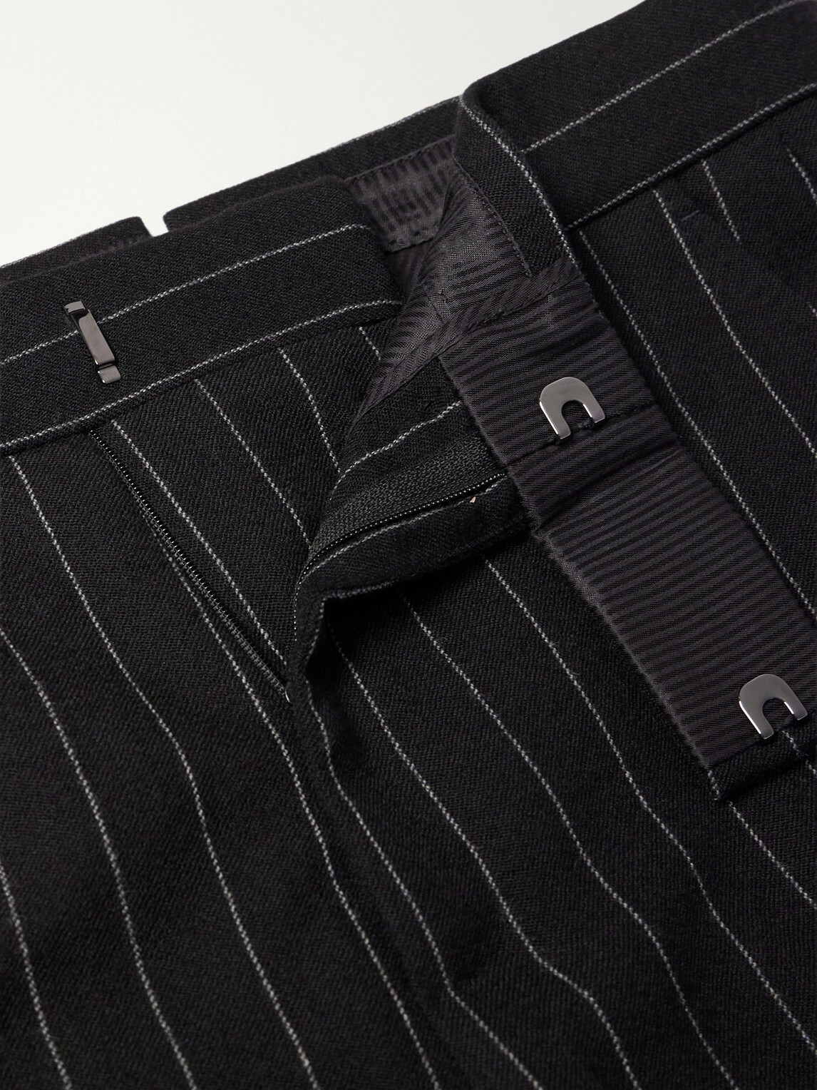 TOM FORD - Straight-Leg Pinstriped Wool-Twill Suit Trousers - Black