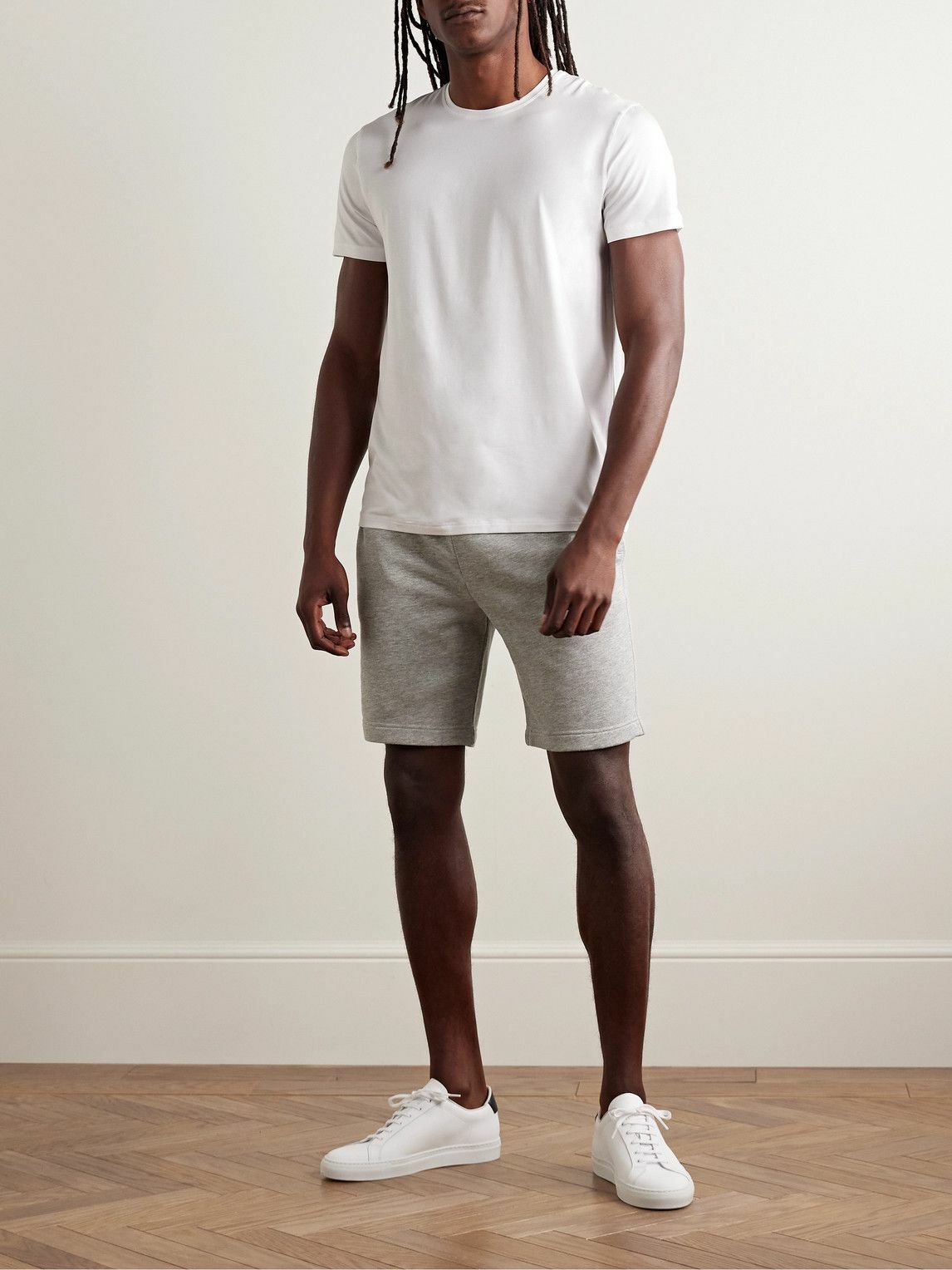 Derek Rose - Quinn 1 Straight-Leg Cotton and Modal-Blend Jersey Drawstring Shorts - Gray