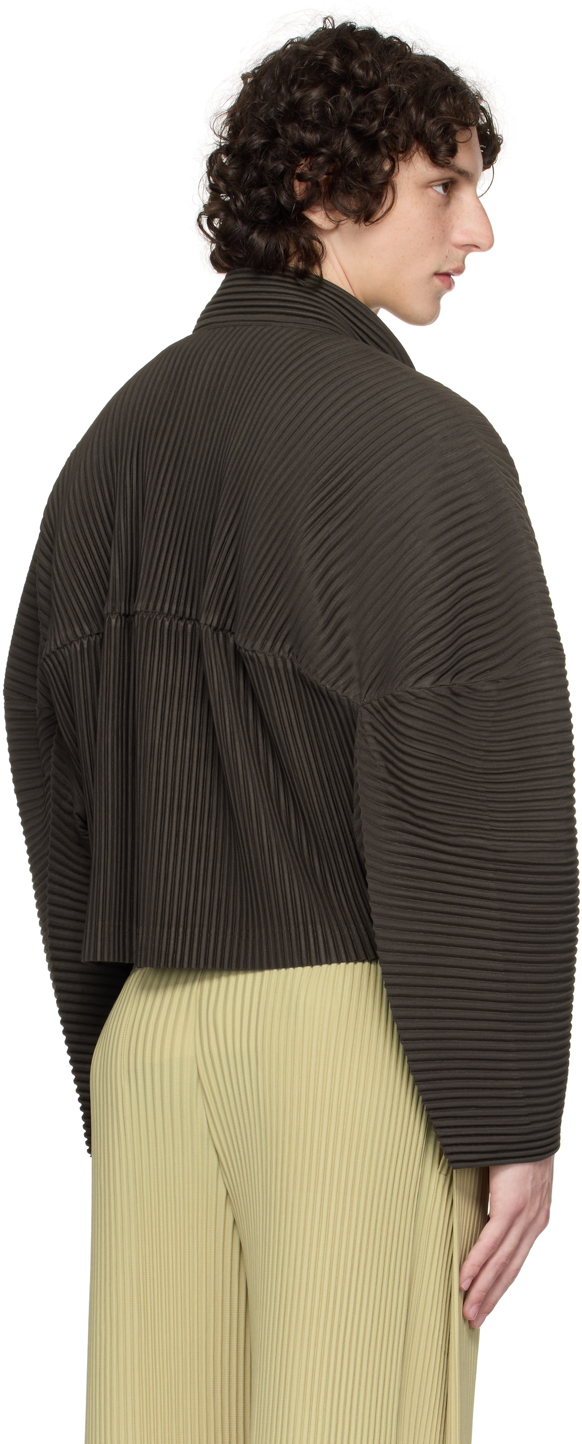 HOMME PLISSÉ ISSEY MIYAKE Brown Kinetic Sculpture Jacket Homme