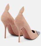 Alaïa Coeur suede pumps