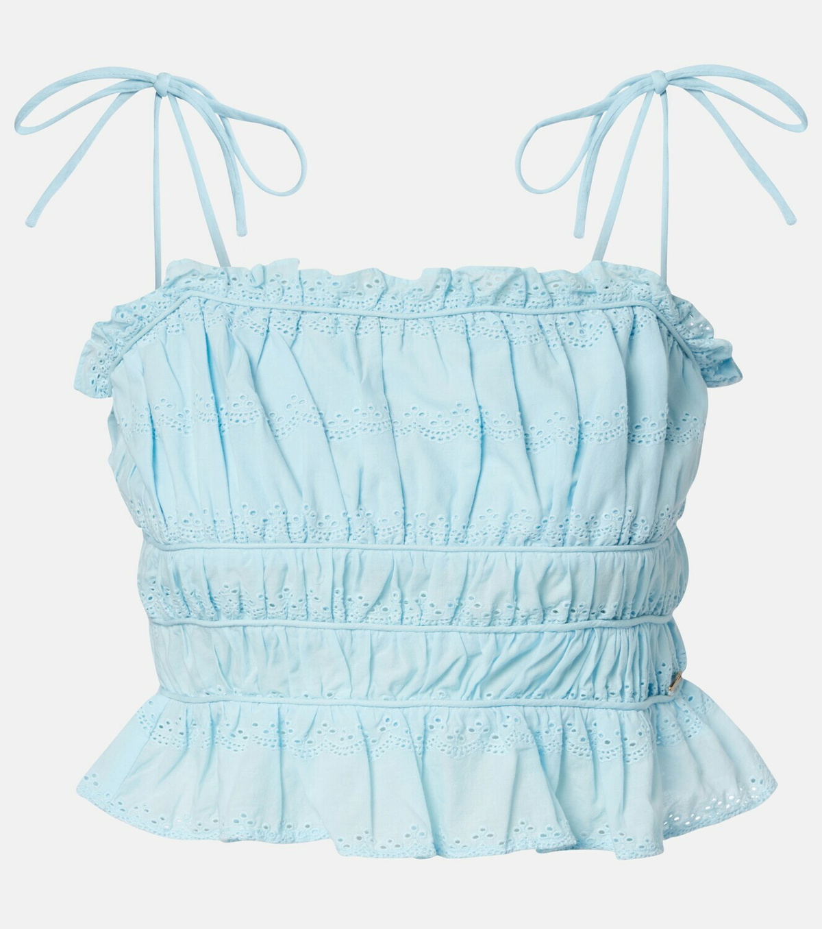 Melissa Odabash Freya broderie anglaise cotton crop top