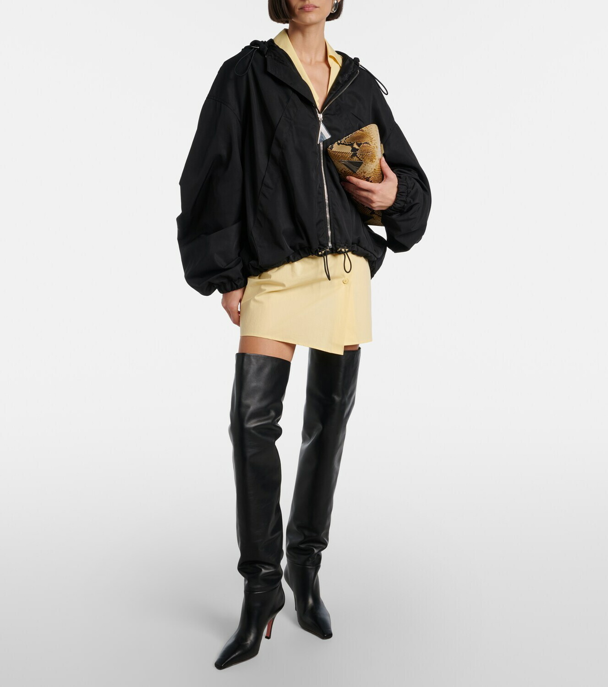 Amina Muaddi Jamie 80 leather over-the-knee boots