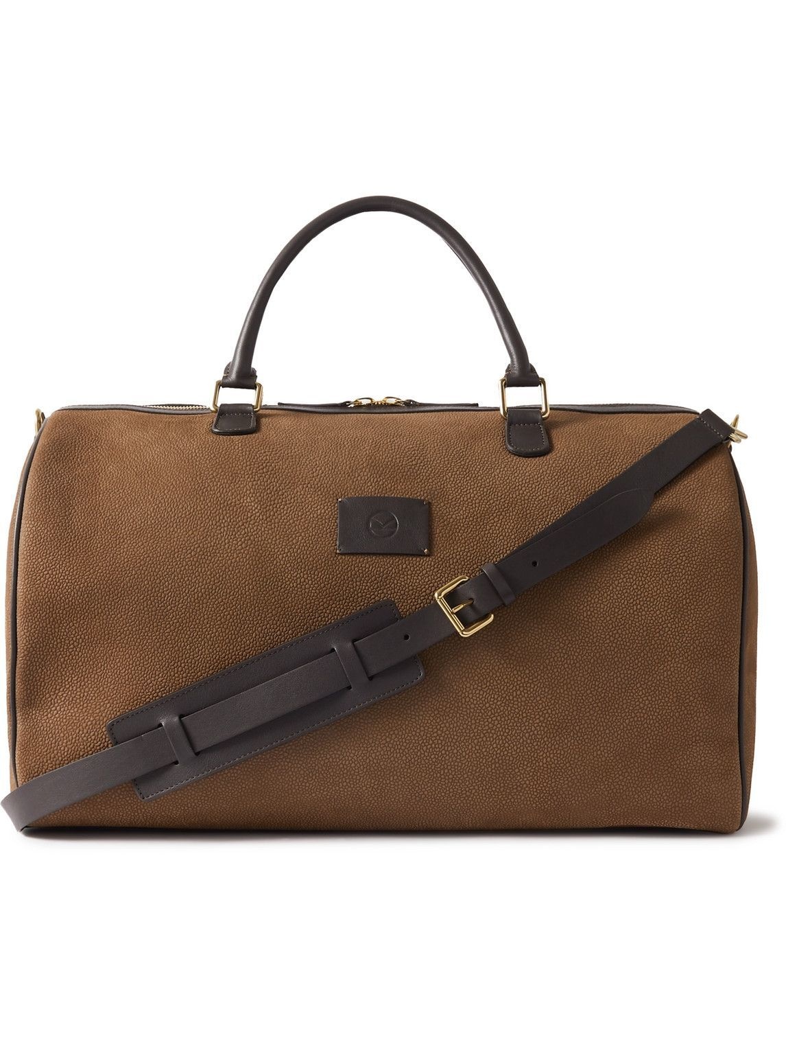 Photo: Kingsman - Leather-Trimmed Pebble-Grain Suede Holdall