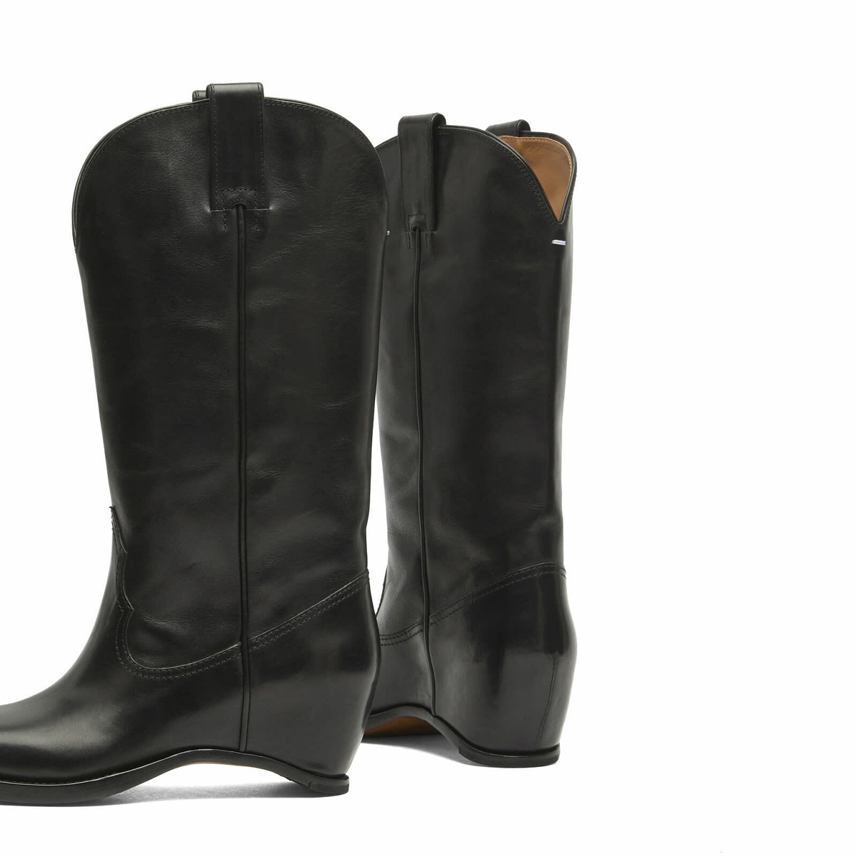Maison Margiela Women's Heel-less Western High Boots in Black