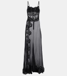 Dolce&Gabbana Silk-blend chiffon and lace corset dress