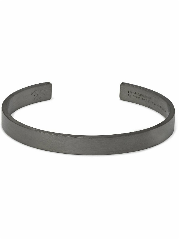Photo: Le Gramme - Le 21 Brushed Ruthenium-Plated Sterling Silver Cuff - Black