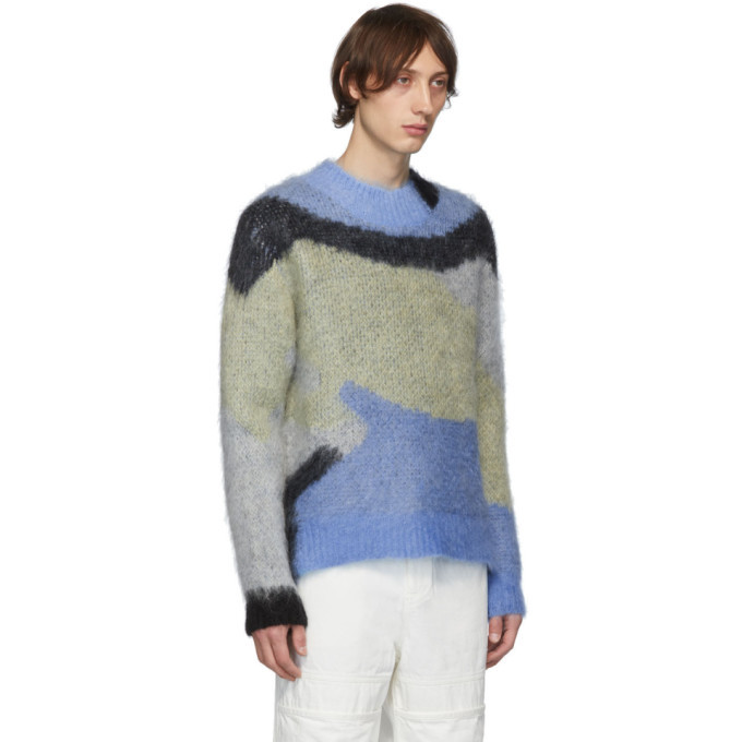 Ambush Blue and Green Mohair Sweater Ambush