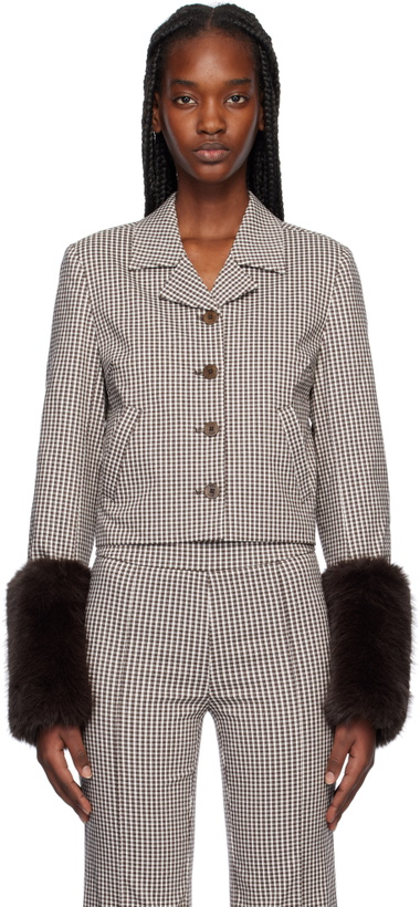 Photo: Staud Brown & White Regency Jacket