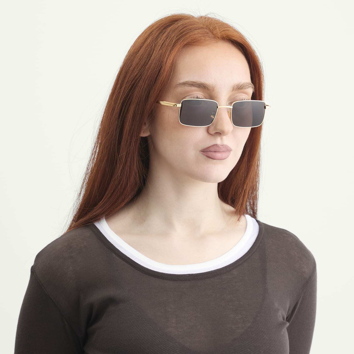 Bottega Veneta Eyewear Bottega Veneta BV1469S Sunglasses in Gold/Grey 